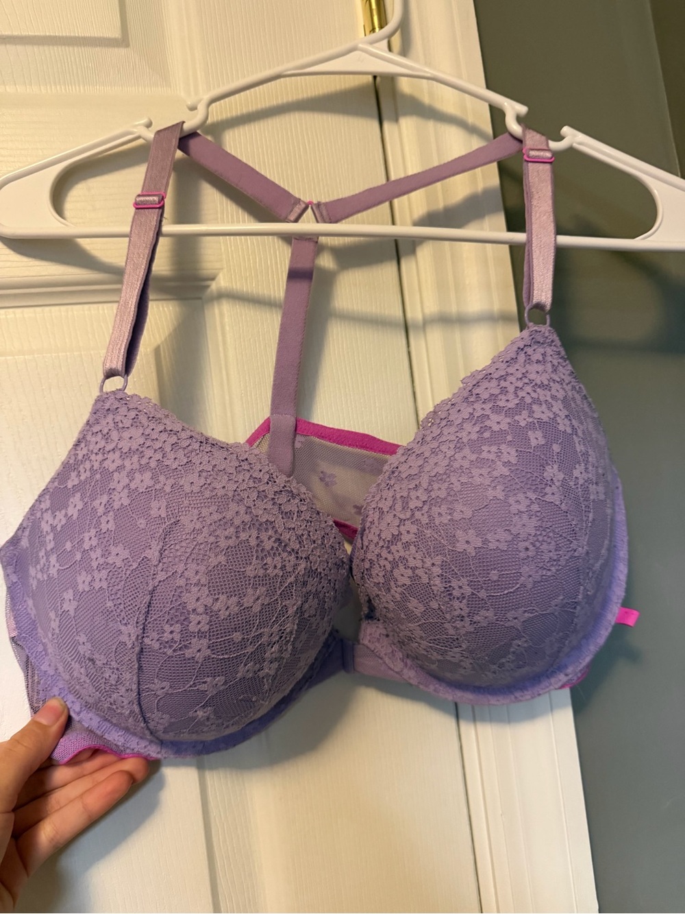 Victoria's Secret Lilac Lace T-Back Push-Up Bra